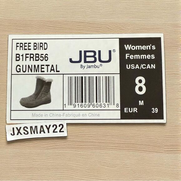 New in Box JBU by Jambu Free Bird Mid Calf Winter Gray with Faux Fur Boot, 8M - Picture 5 of 12